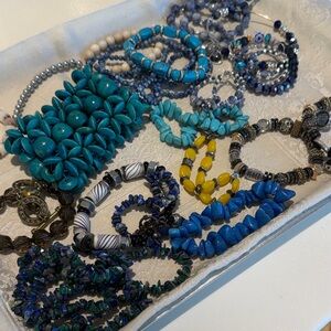 Blue and Beaded Bracelet Bundle #172